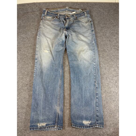 VINTAGE 80s Levis 505 Jeans Mens 36x29 Blue Denim Straight Leg Regular Fit Retro - Picture 1 of 8